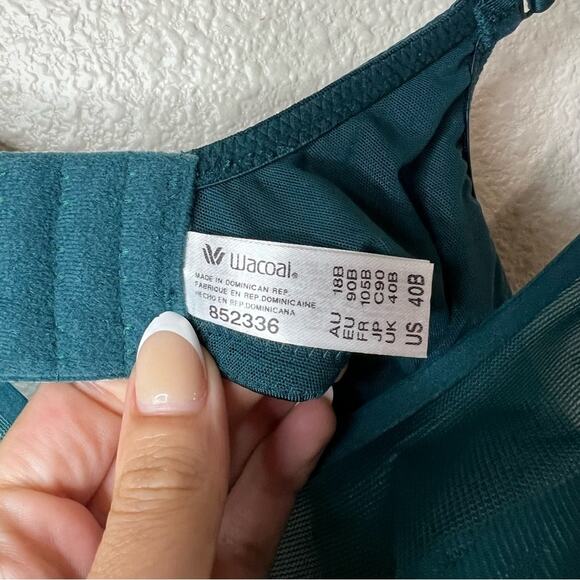 Wacoal Elevated Allure Wire Free Wireless Full Figure Bra in Dark Teal 40B - Picture 7 of 8